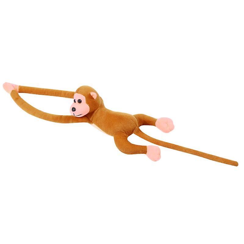 Fisheraw Stuffed Animal Cute Long Arm Tail Monkey Plush Toy Mascot Room Curtain Decor Brown