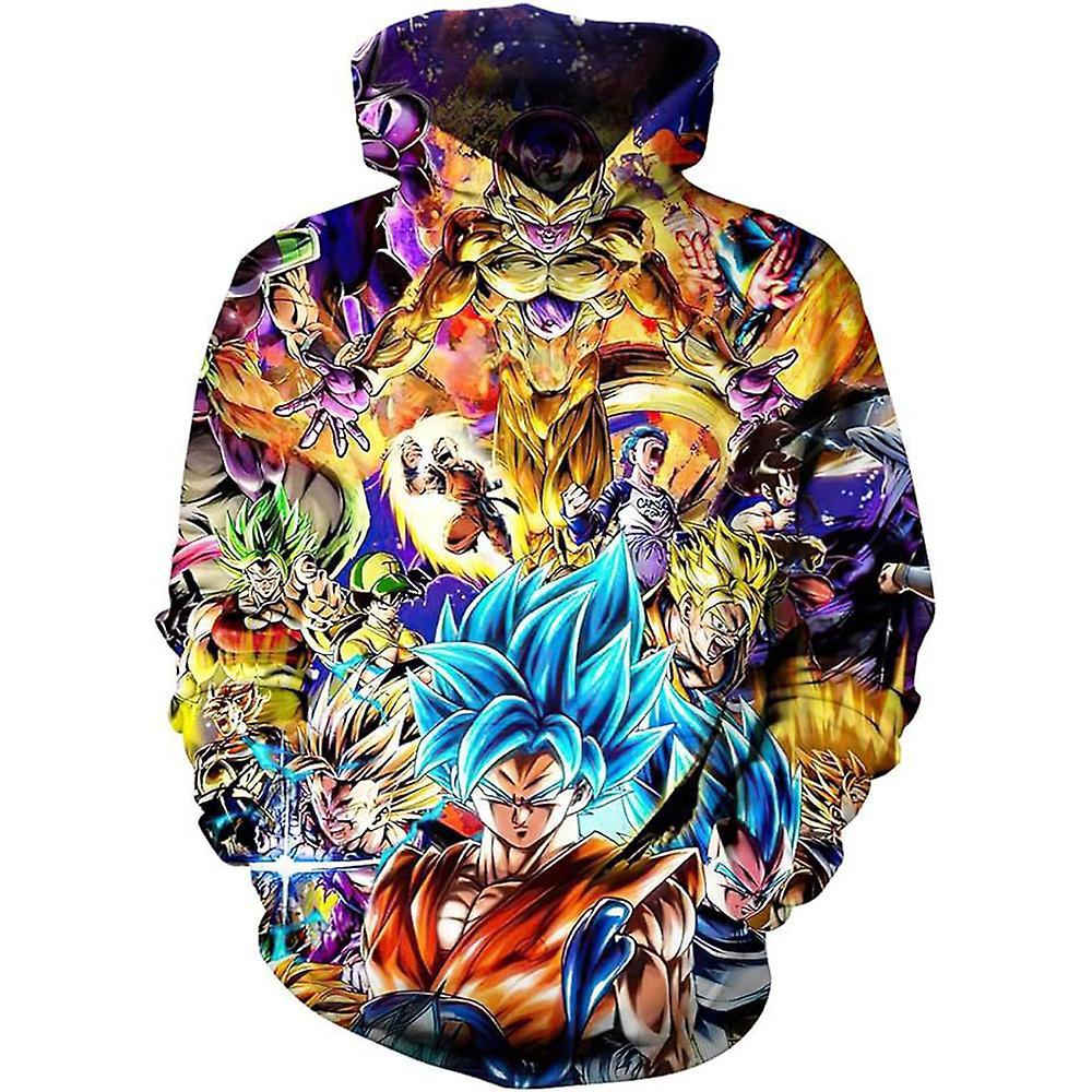 Ochime Dragon Ball Anime Theme Long Sleeve Hooded Sweatshirt Loose Winter Fall Hoodie Fans Gift L