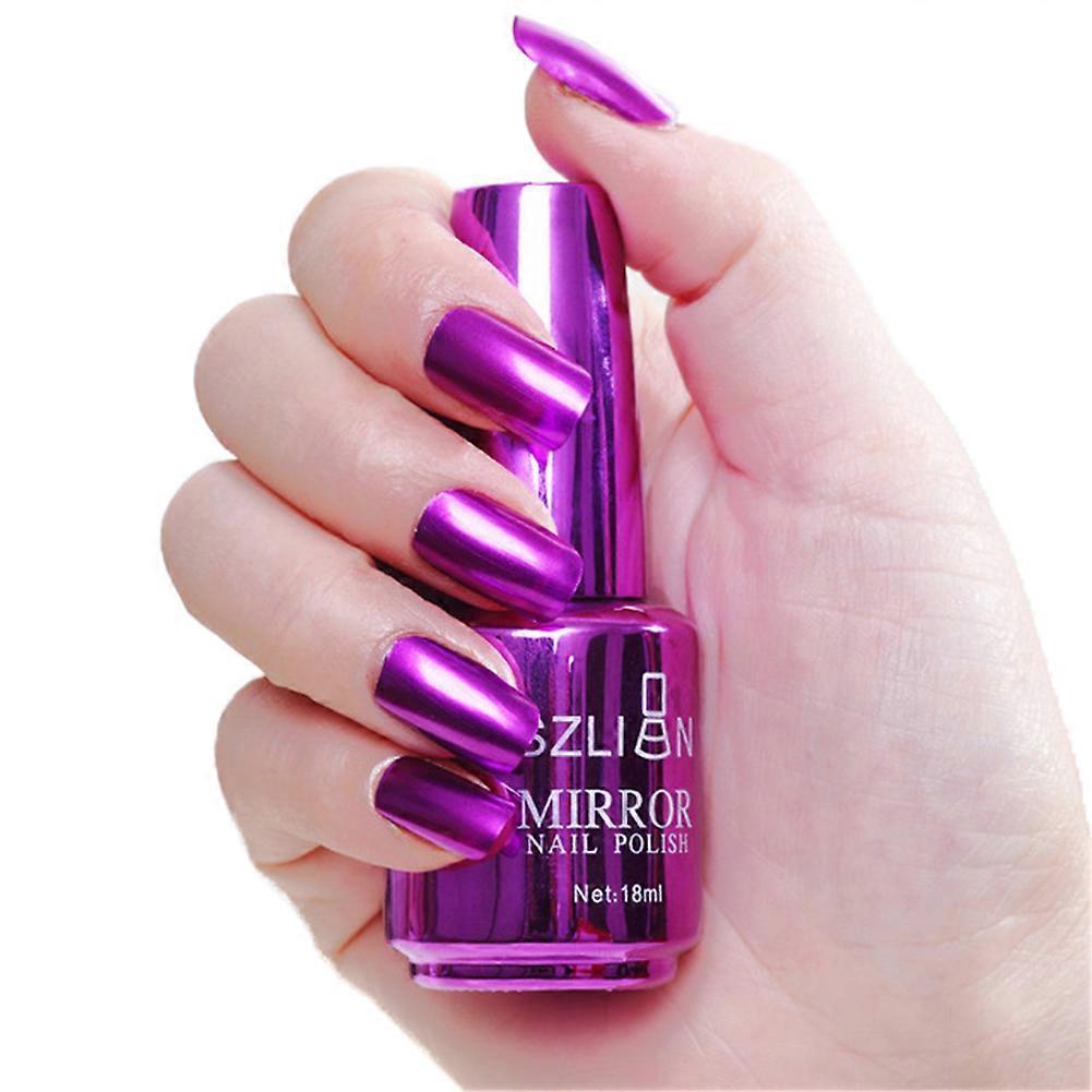 Hislaves Metallic Nail Polish Magic Mirror Effect Chrome Harmless Long-Lasting Varnish 8#