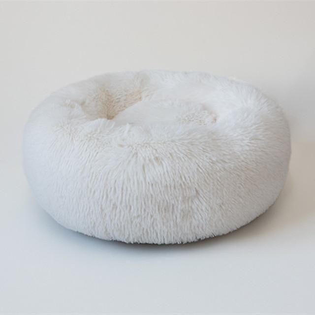 Slowmoose Comfortable Soft Washable Donut Cuddler Round Dog Bed, Cat Cushion White OD 80cm