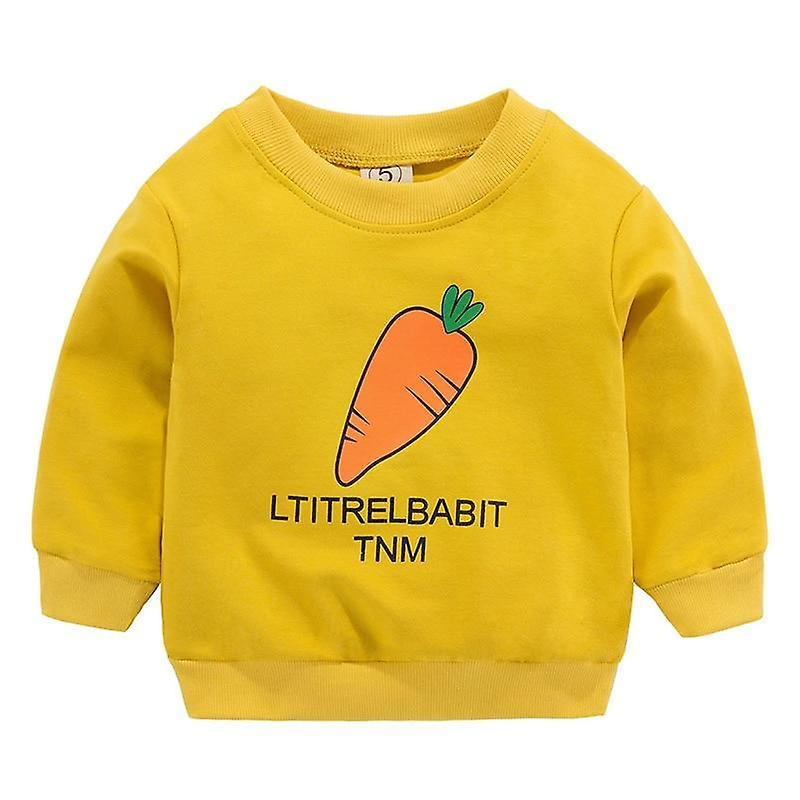 Slowmoose Sweatshirts Autumn & Spring Cartoon Cotton Hoodies yellow carrot 6M