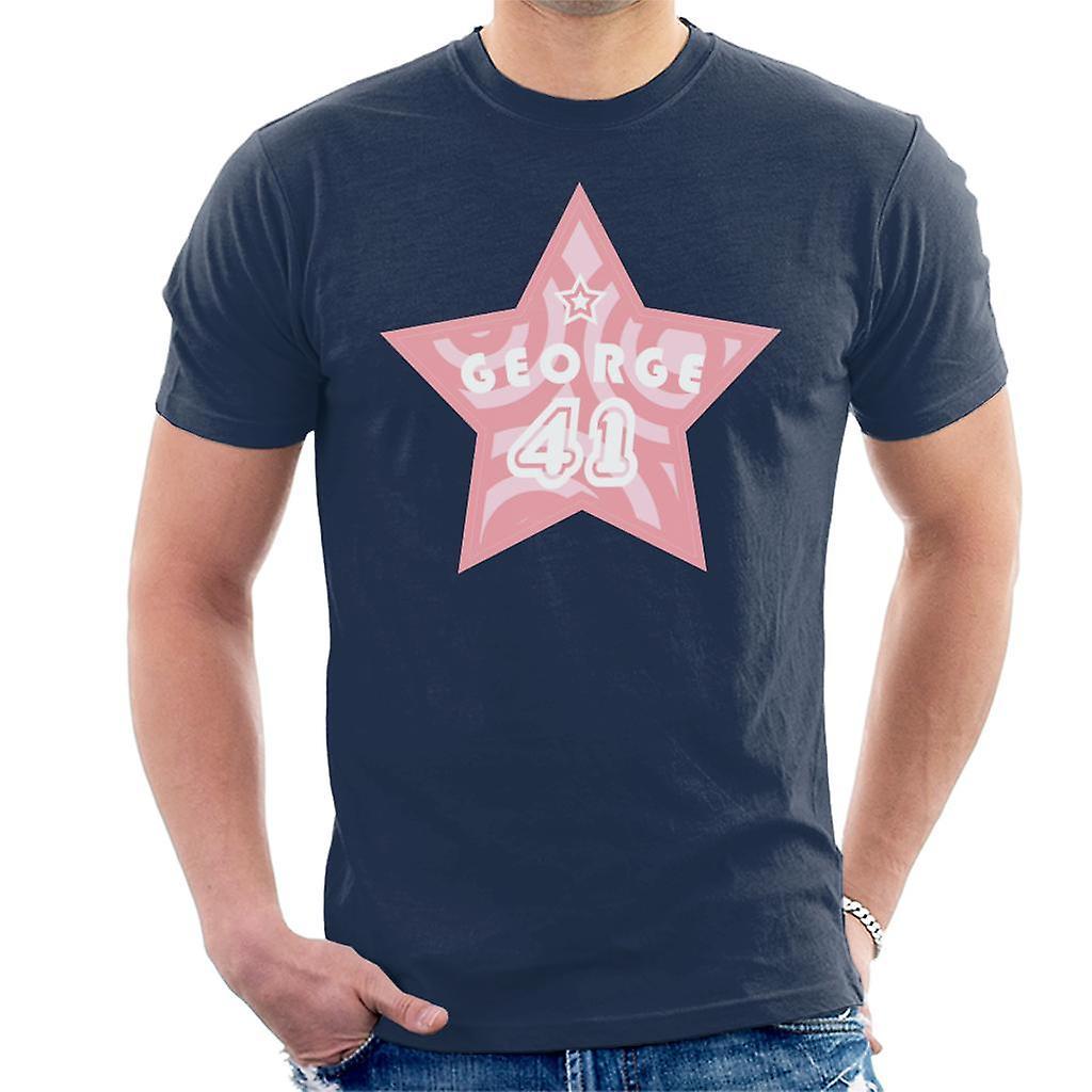 Curious George 41 Star Men's T-Shirt Navy Blue X-Large