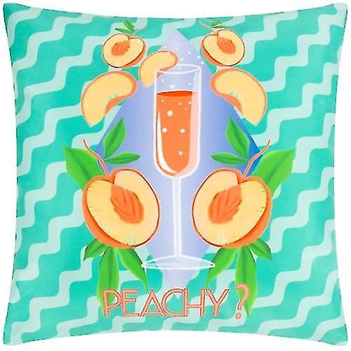 Furn Peachy Abstract Outdoor Cushion Cover Aqua 43cm x 43cm