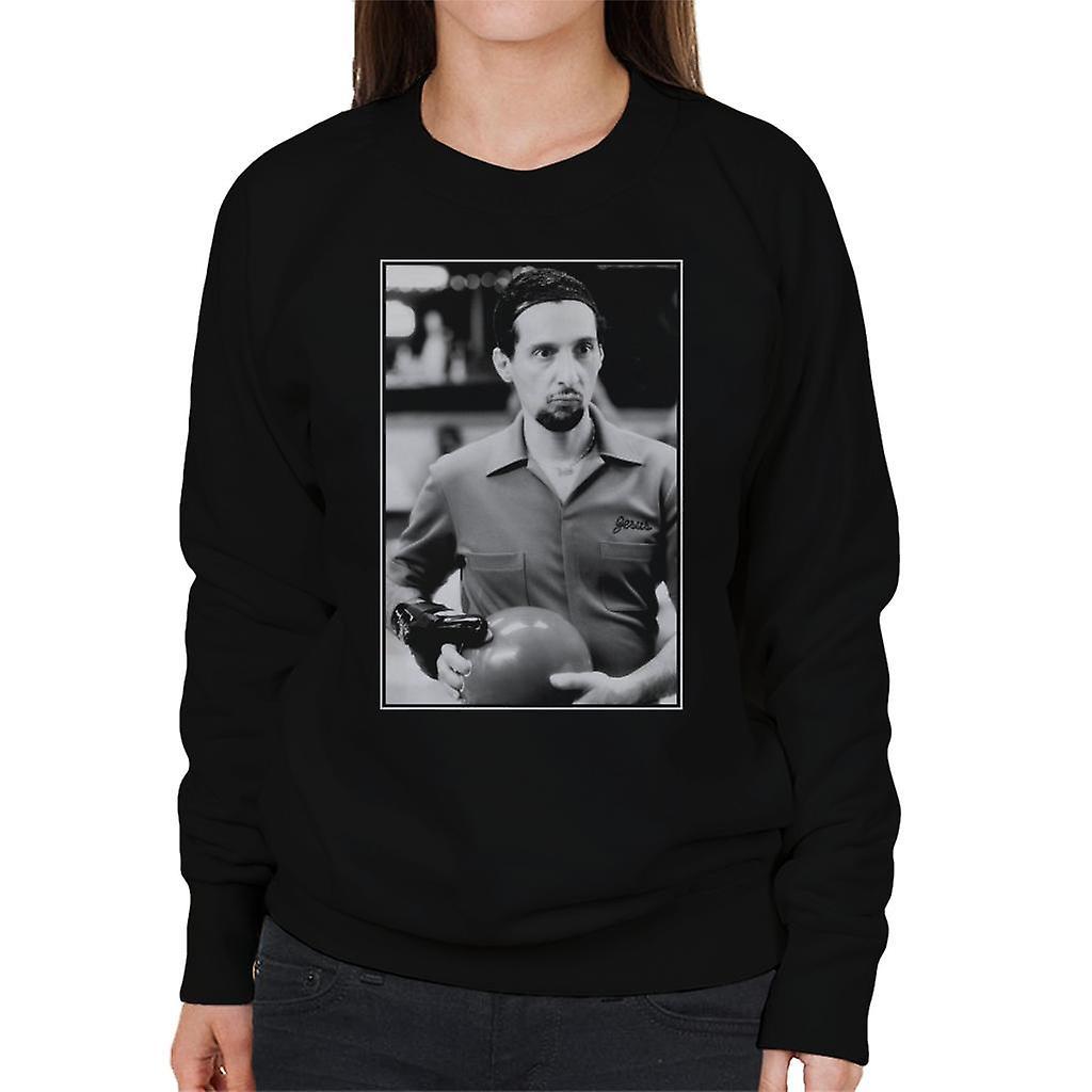 The Big Lebowski Jesus Bowling Greyscale Women's Sweatshirt Black X-Large