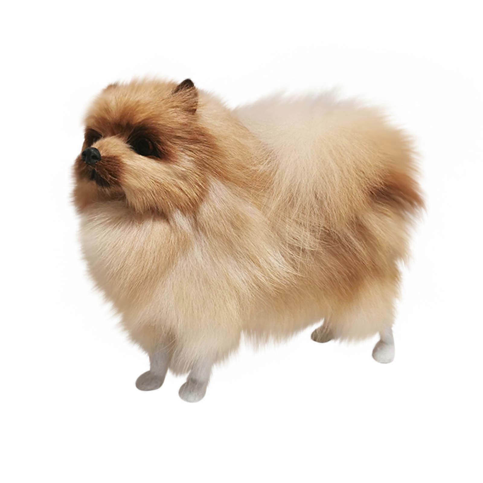 Flye Simulation Model Simulation Pomeranian Dog Model Plush Toys Children's Gifts 241224 Yellow