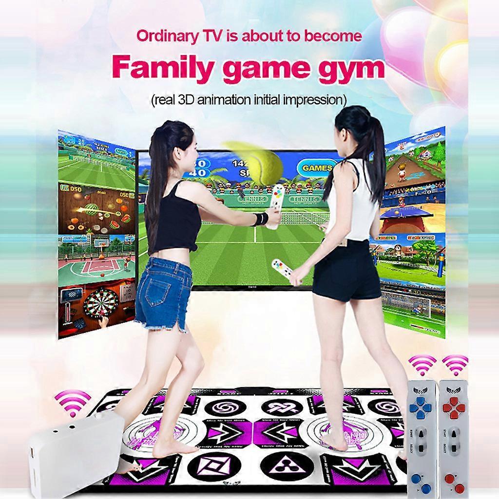 Flye Double user Dance Mats Non-Slip Dance Step Pads Sense Game English for PC TV Purple