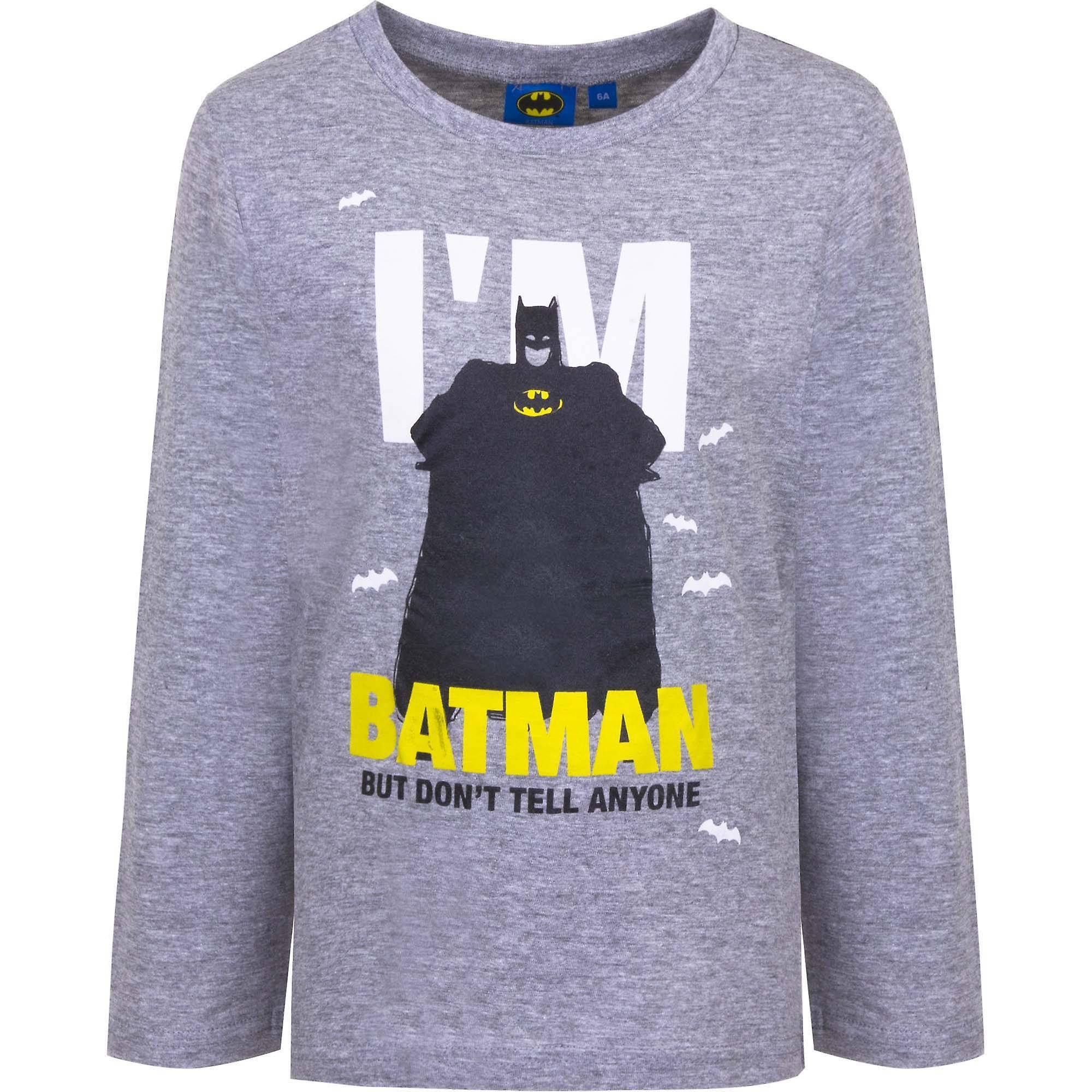 DC Comics Batman boys t-shirt long sleeve bat1423tsh Grey 2-3 years