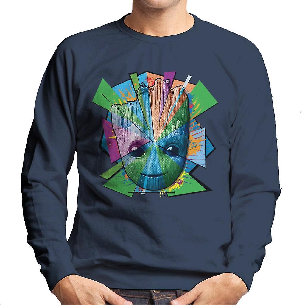 Marvel Guardians Of The Galaxy Vol 2 Groot Splatter Men's Sweatshirt Navy Blue Small