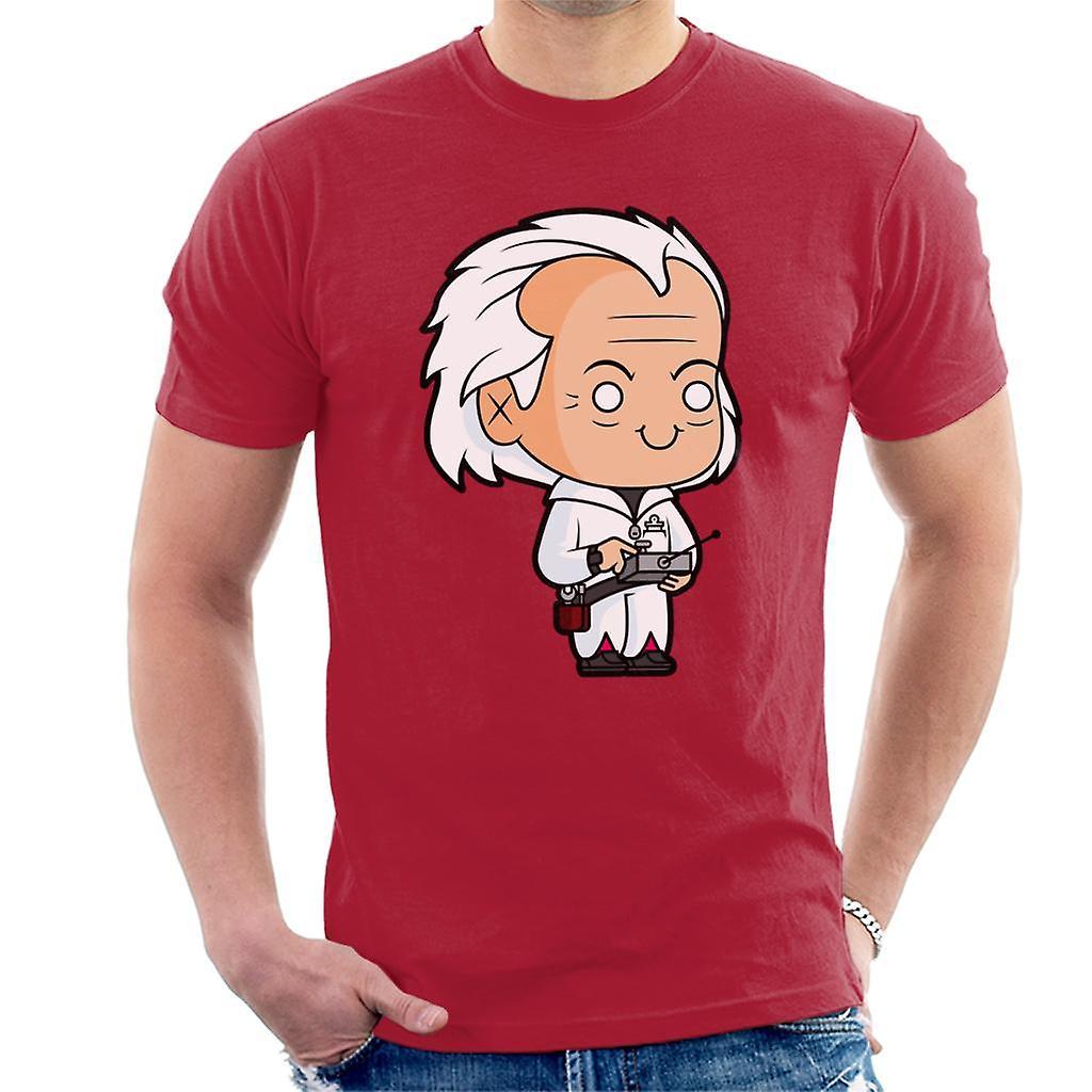 Back to the Future Dr Emmett Brown Kawaii Men's T-Shirt Cherry Red XX-Large