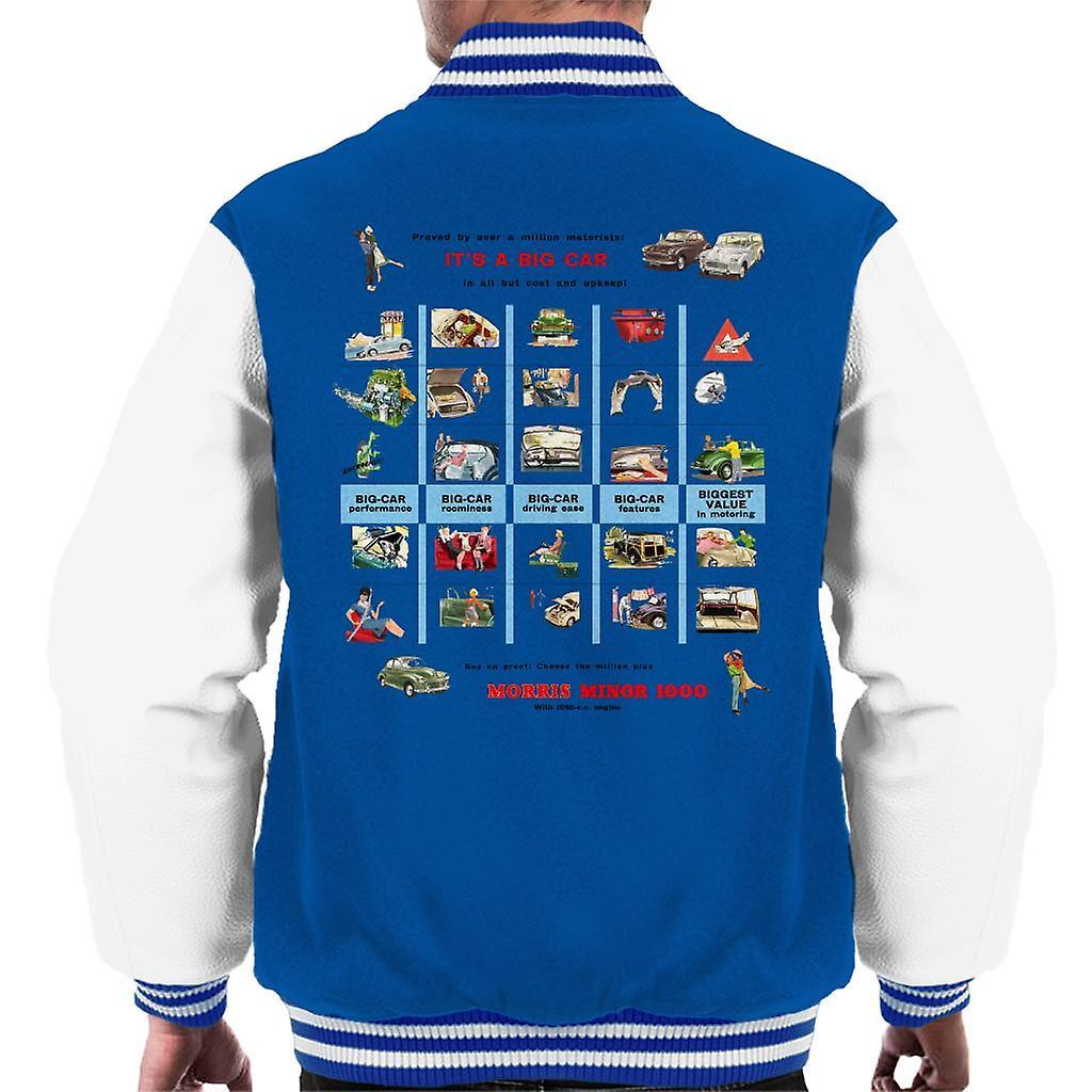 Morris Advert Design British Motor Heritage Men's Varsity Jacket Royal/White X-Large