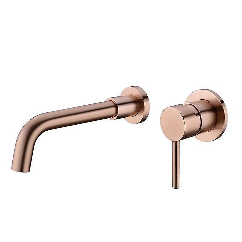 Slowmoose Brass Sink Faucet Tap, Hot Cold Wash Basin Water Mixer Brushed 210MM Brushed Rose