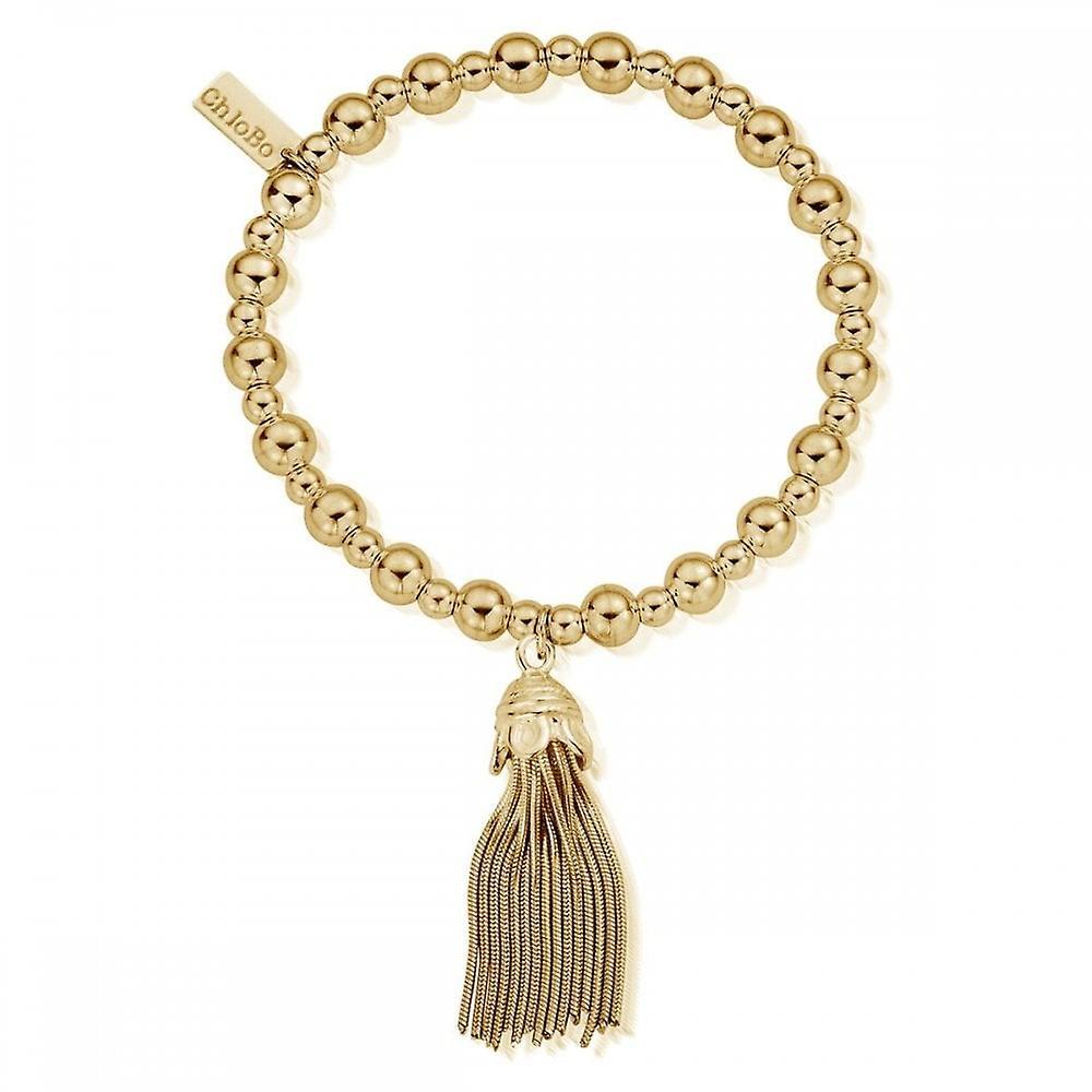 Women's ChloBo Gold Mini Small Ball Tassel Bracelet GBMSB2102