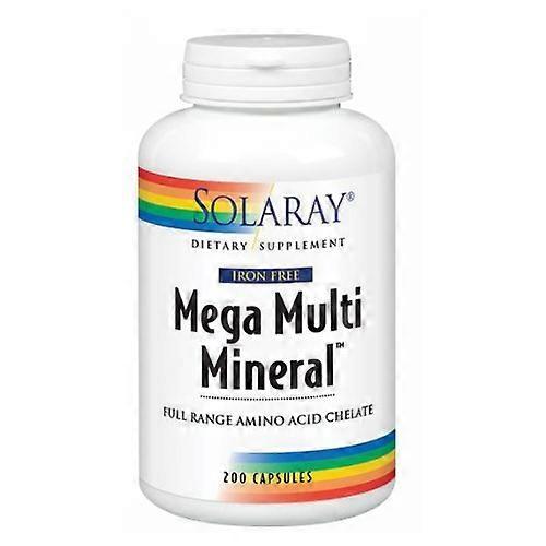 Solaray Mega Multi Mineral, 200 Caps (Pack of 1)