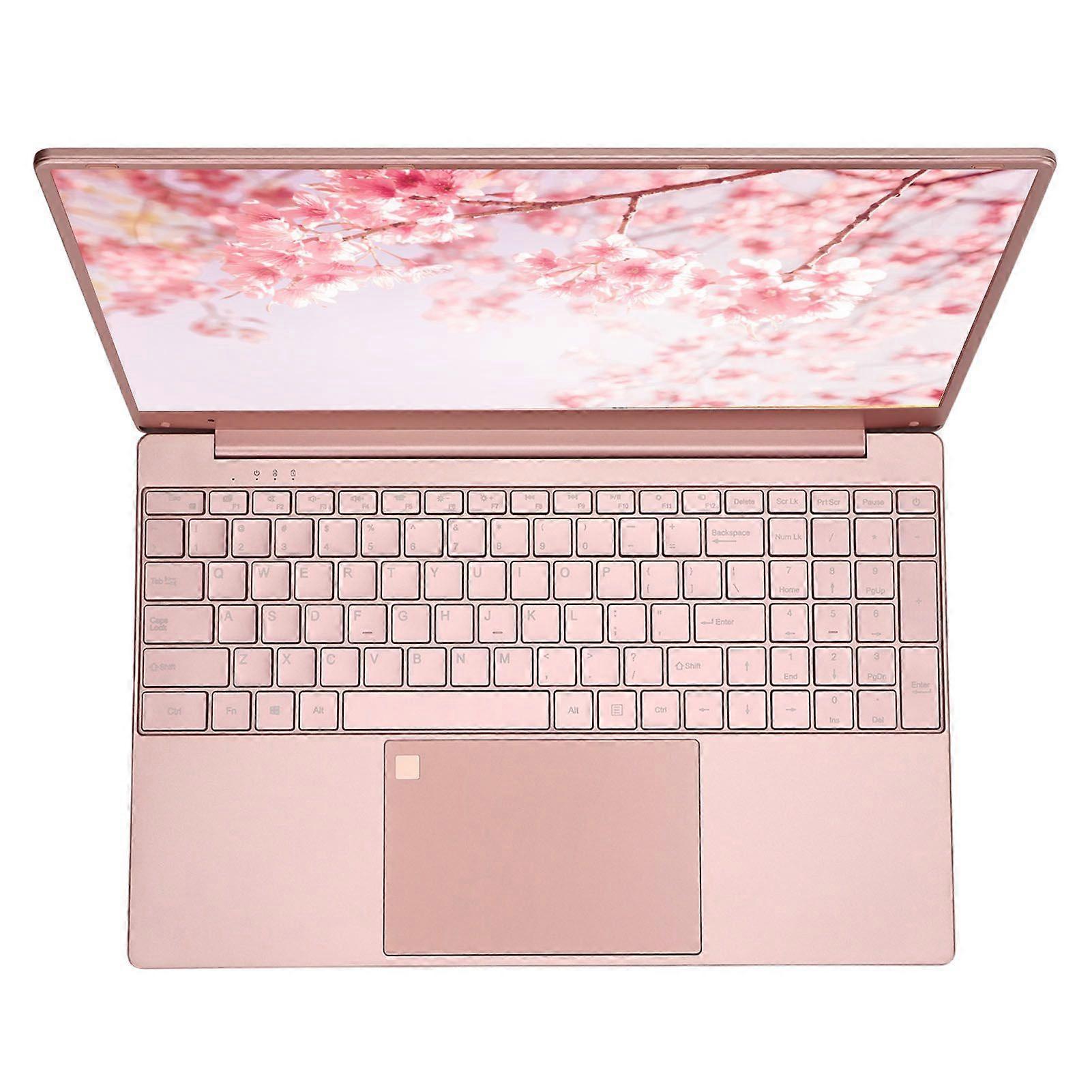 Aespa 15.6in Laptop For Window11 For Intel N5095 CPU Pink Portable Laptop With Fingerprint Keypad Backlight Keyboard 100240V 16G 512G AU Plug