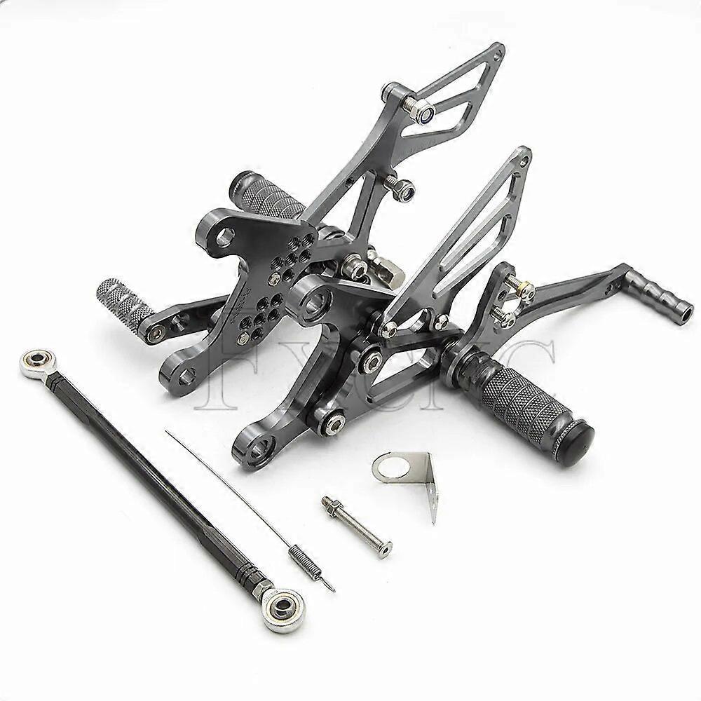 Jelivey For KAWASAKI Ninja ZX6R ZX636 ZX 6R 2005-2008 Adjustable Aluminum Motorcycle Rearset Footrest Footpeg Rear Set Footrest Foot Peg grey