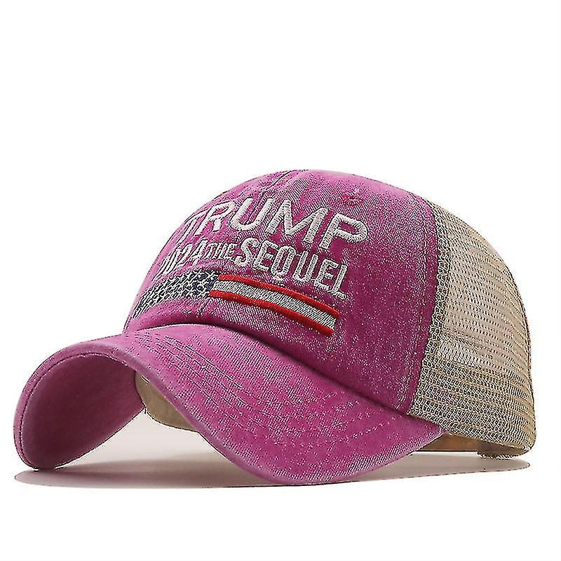 Ddyyhe Hot Trump 2024 American Presidential Hat Make America Great Again Hat Donald Trump Republican Hat Cap Maga Embroidered Mesh Cap rose