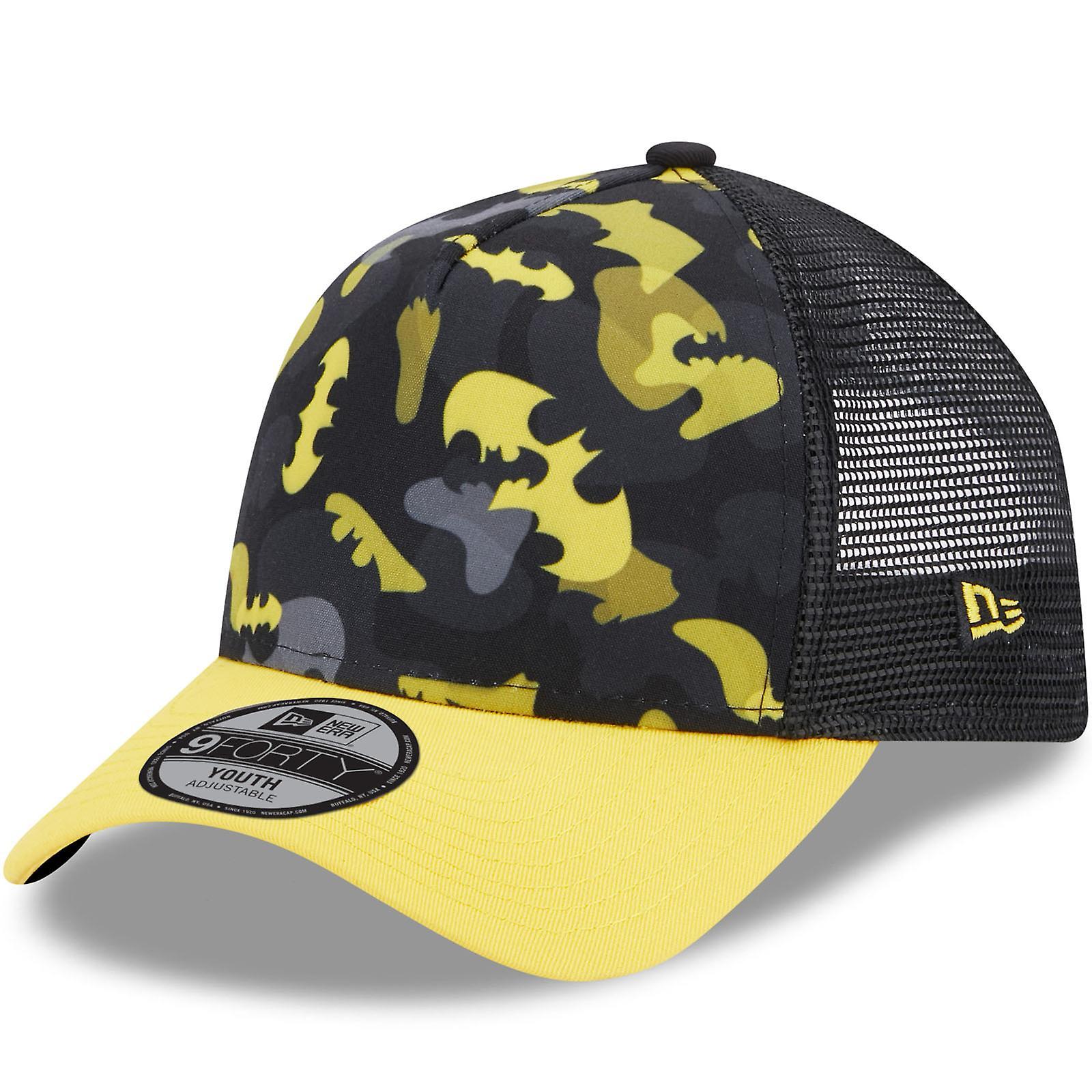 New Era Kids 9FORTY DC Print BatmanAdjustable Snapback Trucker Cap - Black 4-6 Yrs