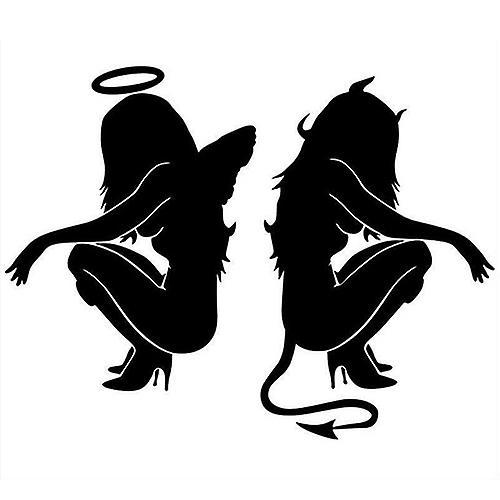 SIJIALI Waterproof Sexy Angel and Devil Girls Sticker Auto Car Truck Window Decal