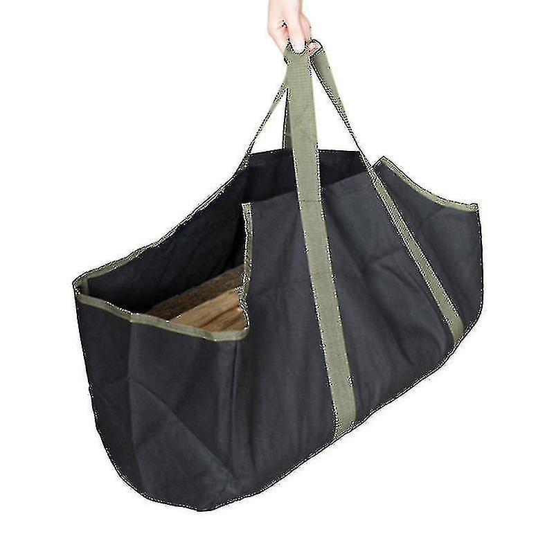 Shznv Large Canvas Firewood Carrier Log Tote Bag Indoor Fireplace Log Carrier Holders Woodpile Rack Fire Wood Carrying Outdoor Tubular Birchwood Stan