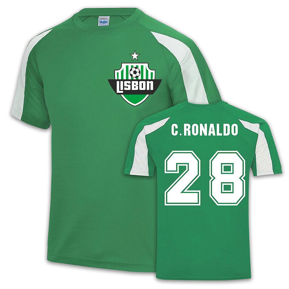 UKSoccerShop Ronaldo Sporting Lisbon Sports Training Jersey (Blue) Green Medium (38-40 inch)