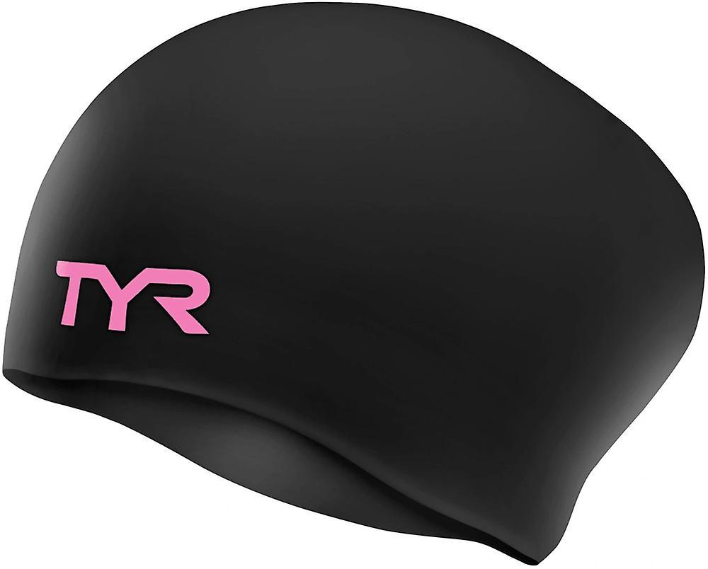 TYR Long Hair Wrinkle Free Silicone Cap Black/Pink