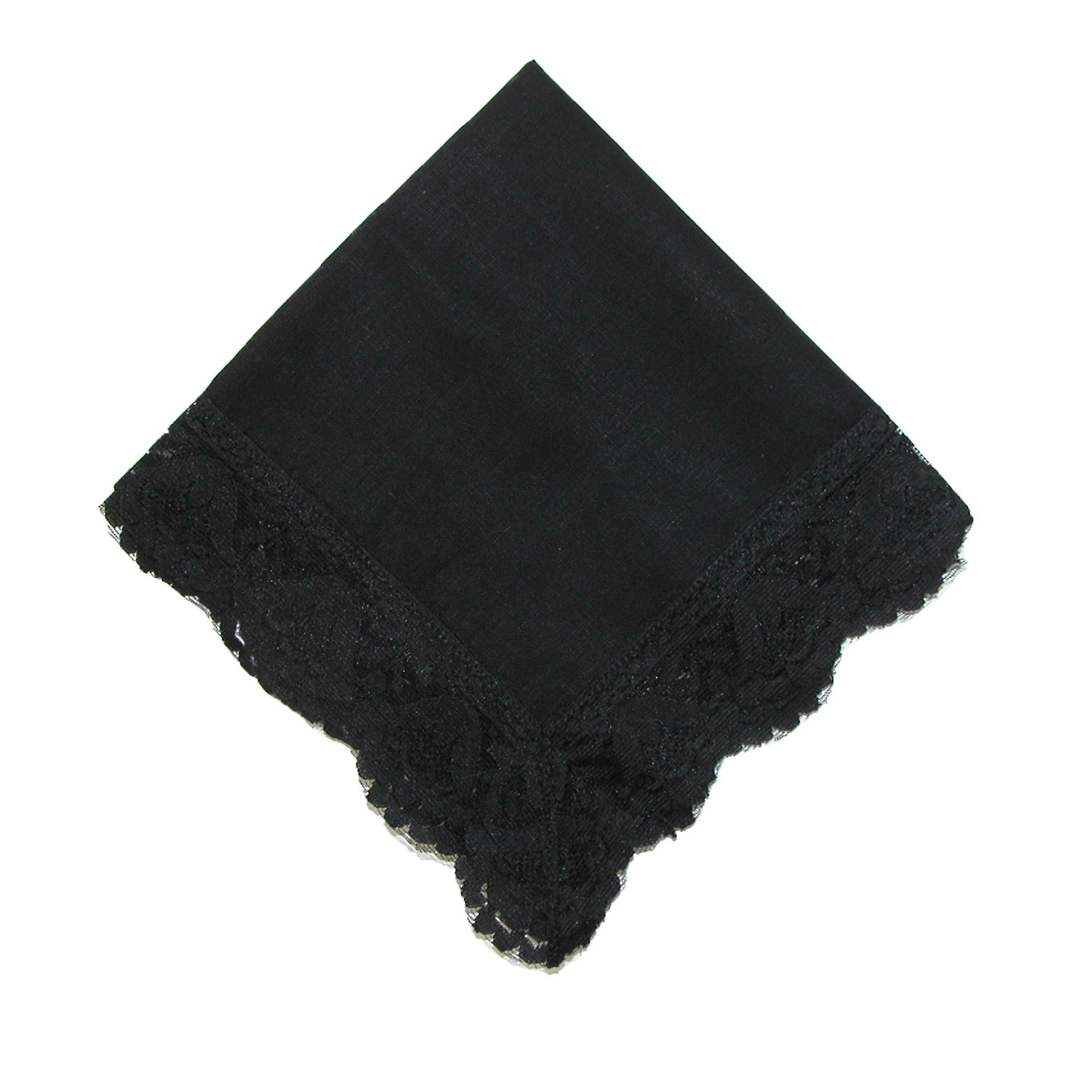 CTM_ CTM  Twilight Beauty Black Lace Handkerchief (Women) one size