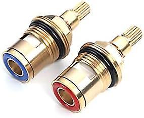 Unbrand 2Pcs Mixer Tap Cartridge 20 Gears Tap Valves Replacement Brass Disc Tap Hot and Cold Faucet Valve Ceramic Tap Cartridge Replacement for Bat...