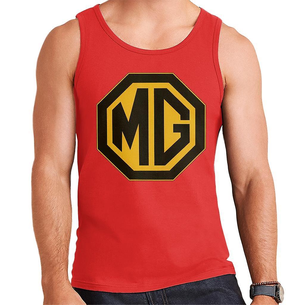 MG Black And Gold Logo British Motor Heritage Men's Vest Red Large