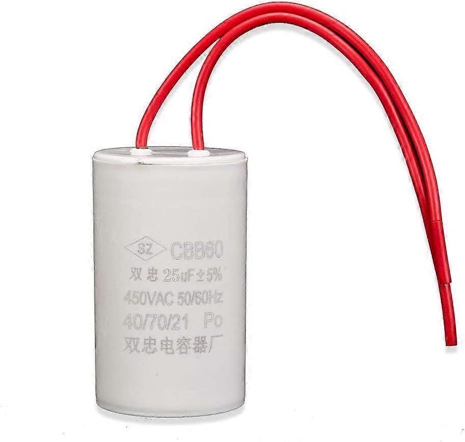 Szsljsm 25UF CBB60 AC 450V Small Volume Capacitor Double Wire Washing Machine Motor