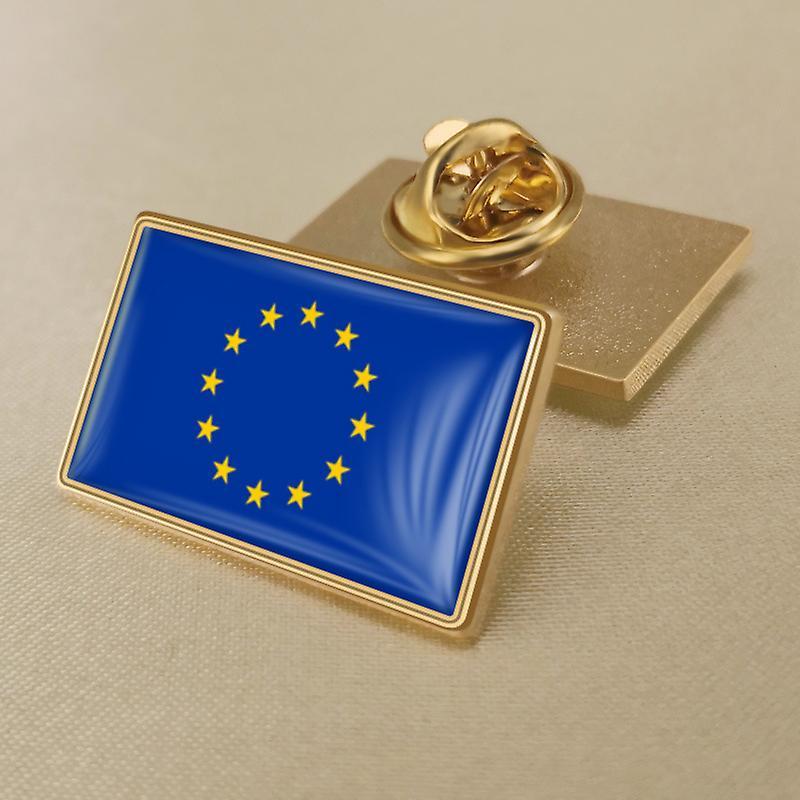 Sztxj (B)1pc European Union Flag Badge Metal Badge Pin Brooch European Union Flag Badges Novelty Accessory