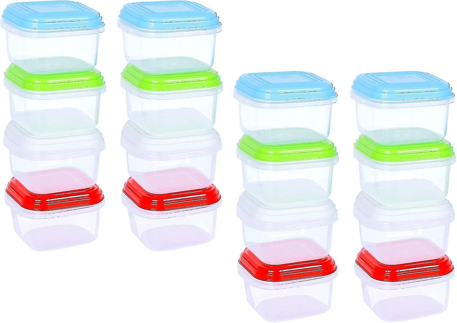 Unbrand (pack Of 16 Mini) Small Baby Food Storage Box, Clear Plastic Storage Boxes With Airtight Lids