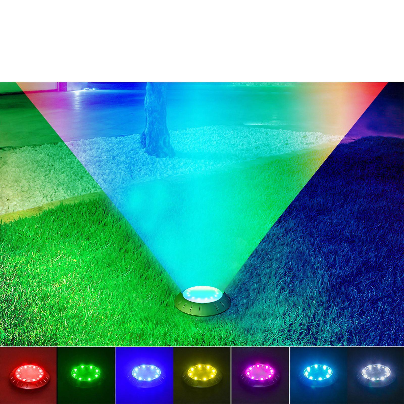 Kakanwo Solar Ground Lights Outdoor With 16 Leds, Multi-Color Auto-Changing Solar Outdoor Lights, Solar Garden Lights for Pathways Garden Yard Pati...