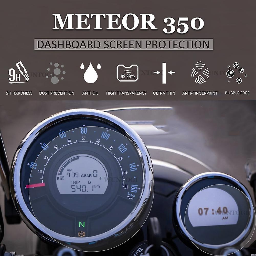 Jhshop For Royal Enfield Meteor 350 2021 Motorcycle Anti-scratch Dashboard Screen Protection Meteor350 Tft Lcd Protective Film 4SET