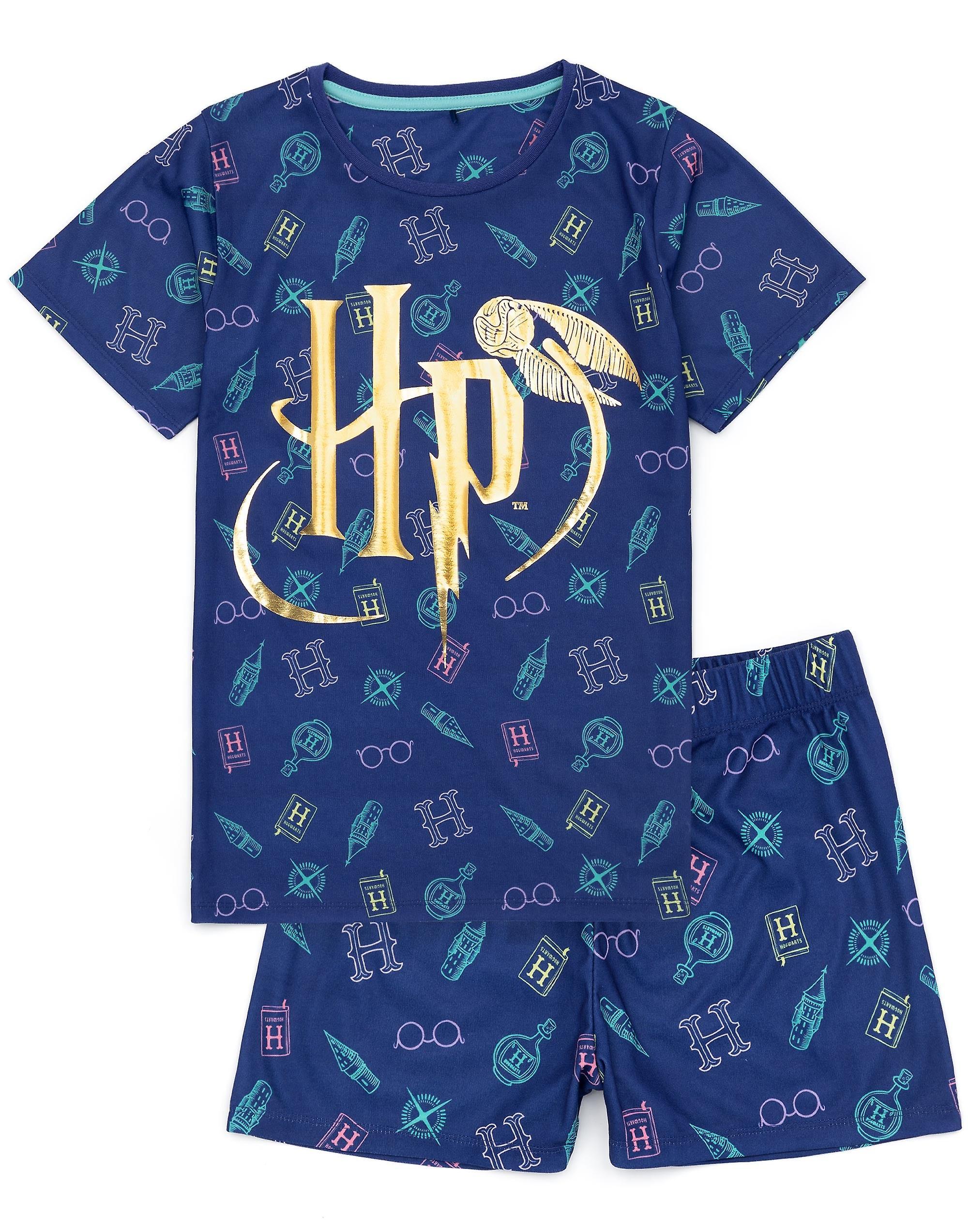 Harry Potter Girls Short Sleeve Short Leg Pyjama Set Blue 13-14 Years