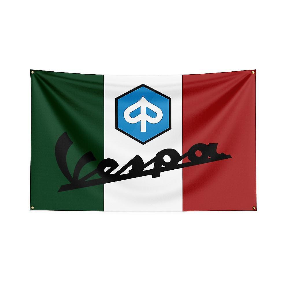 Unbrand Italy Vespa Scooter Flag Polyester Digital Printing Moto Banner J0301 90 x 150cm