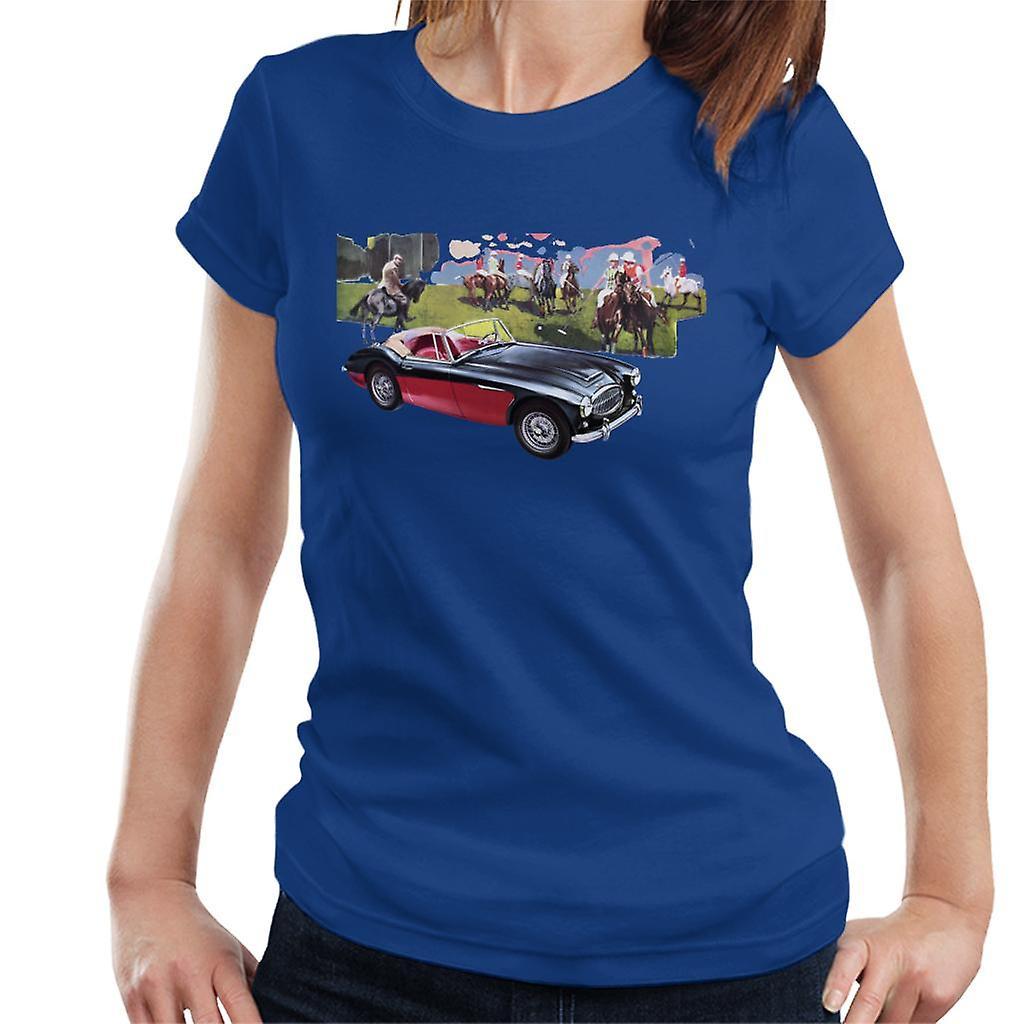 Austin Healey Background Of Sport Horses British Motor Heritage Women's T-Shirt Royal Blue XX-Large