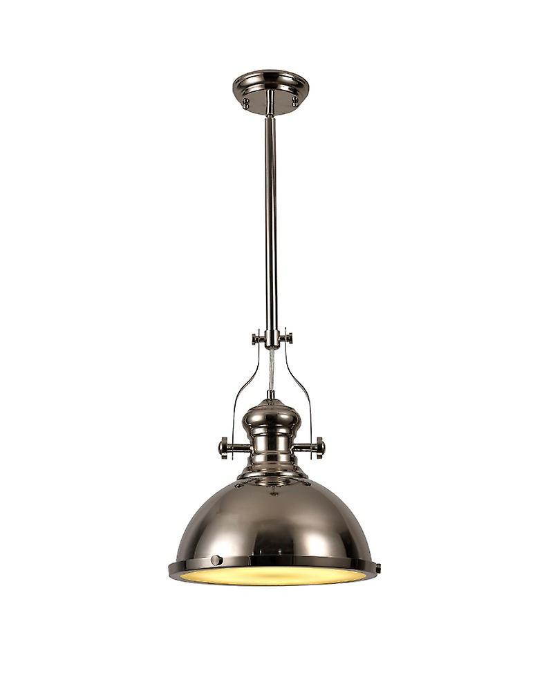 Volani Arthur Pendant, 1 X E27, Polished Nickel/frosted Glass