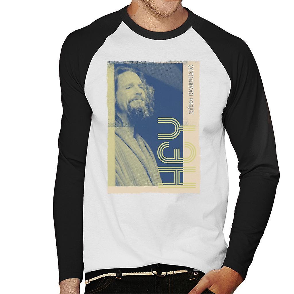 The Big Lebowski The Dude Hey Nice Marmot Nostalgia Men's Baseball Long Sleeved T-Shirt White/Black Small