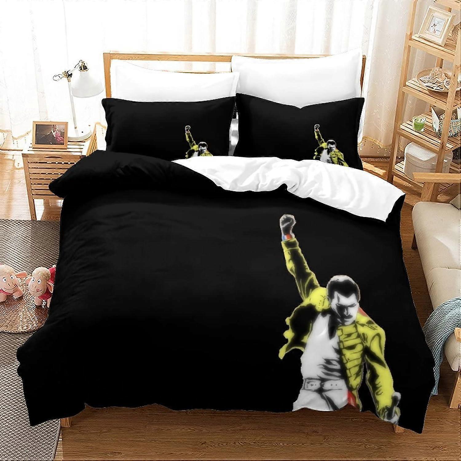 Kerota Queen Band Duvet Cover Rock 'n' Roll Music, Children's Girls' Bedding Set, Reversible Duvet Cover Sets, Bedding Set with Pillowcase 135*200 ...