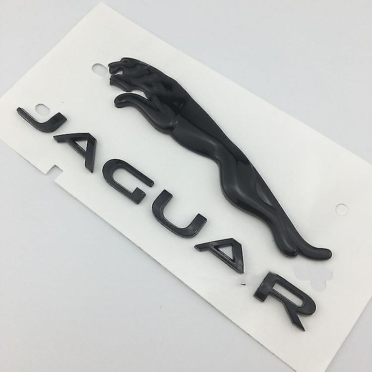 Ssylune Suitable For Jaguar Xj Xjl Xe Xf F-pace F-type Rear Trunk Labeling Leopard English Word Logo (black)