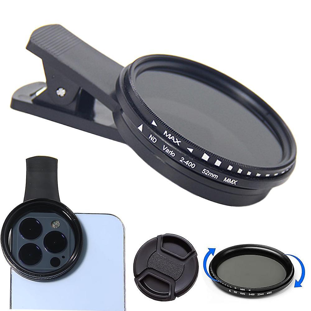 Ochime Phone Camera Lens, 52mm Clip-on ND 2-400 Cell Phone Lens  Density Filter Adjustable With Phone Clip