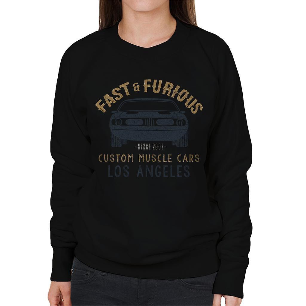 Fast & Furious Fast and Furious Custom Muscle Cars Los Angeles Women's Sweatshirt Black X-Large