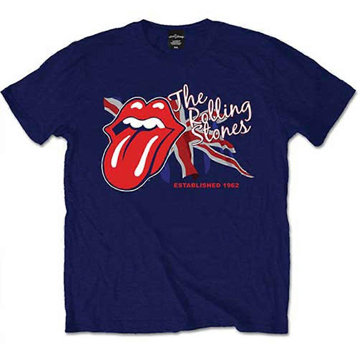 Bitcruncher The Rolling Stones Lick The Flag Official Tee T-Shirt Mens Blue XL