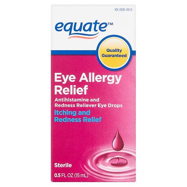 Equate Eye Allergy Relief Antihistamine And Redness Reliever Eye Drops, 0.5 Oz