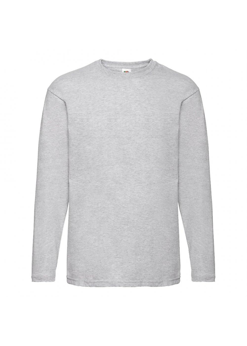 Men's Fruit Of The Loom Valueweight Long Sleeve T-Shirt 61038 Heather Grey