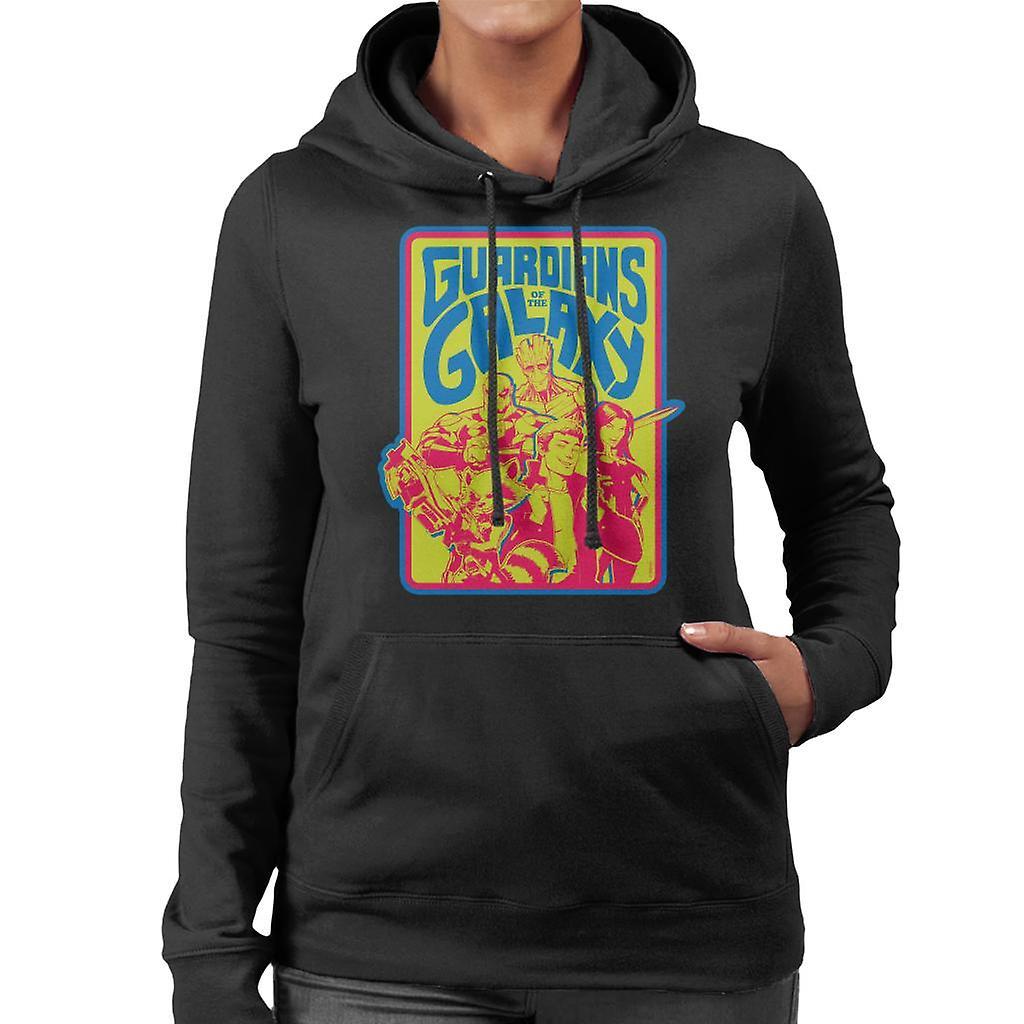 Marvel Guardians Of The Galaxy Retro 70s Women's Hooded Sweatshirt Black Large