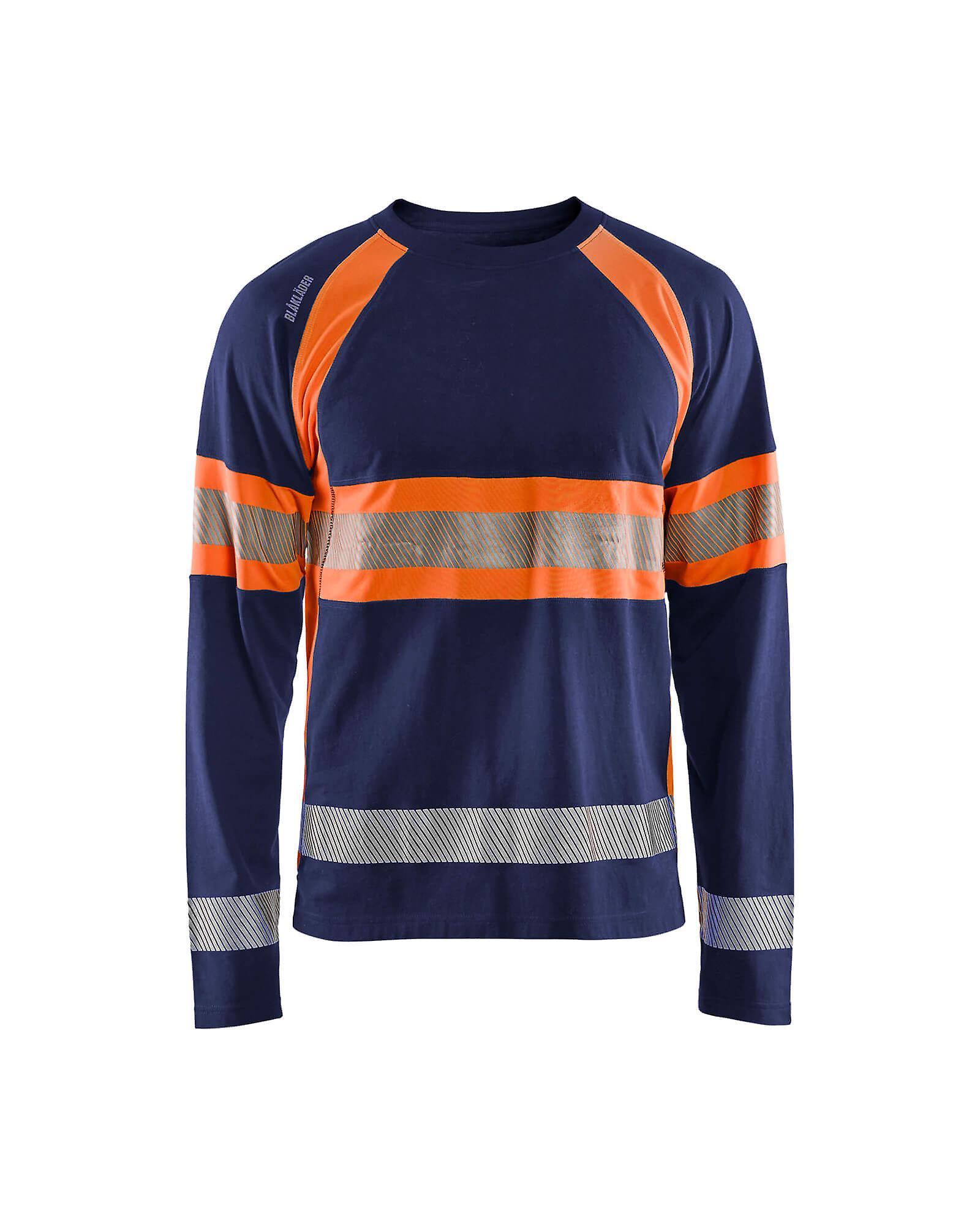 Blaklader 3510 long-sleeve t-shirt hi-vis - mens (35101030) Navy blue/orange Xxxl