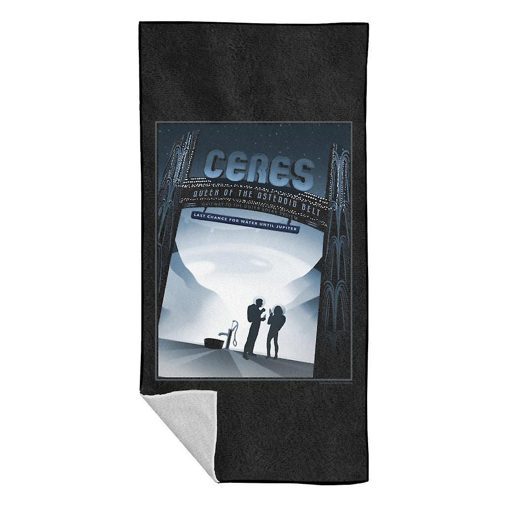 NASA Ceres Interplanetary Travel Poster Beach Towel Black 70 x 140cm