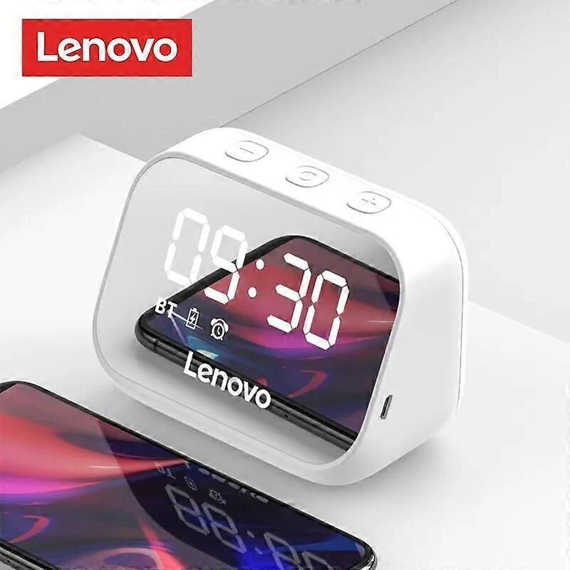 Redkid Lenovo TS13 Wireless BT Speaker Portable Subwoofer Stereo Player 9D Surround LED Digital Smart Alarm Clock Mirror Design Speaker TS13 White