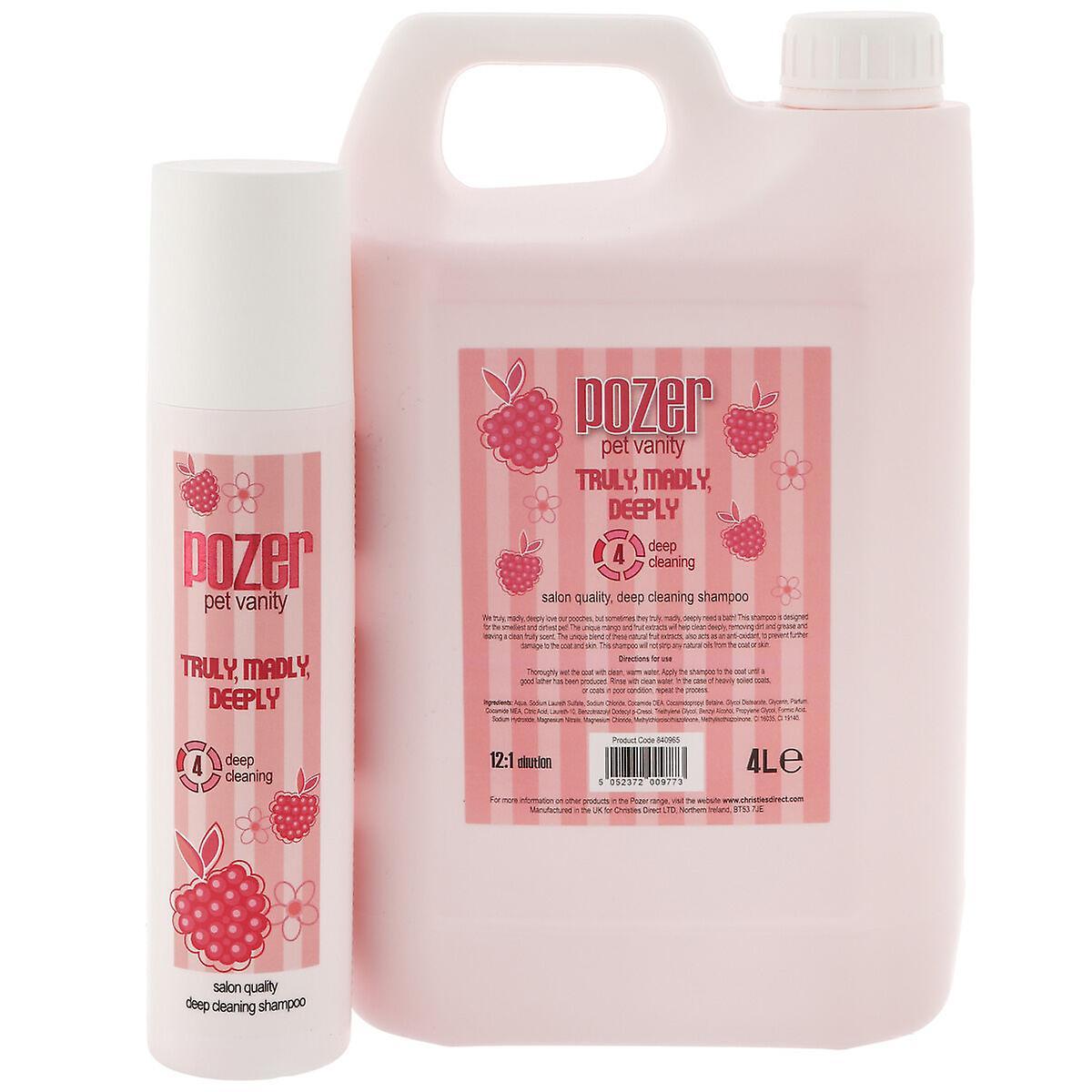 Pozer Truly Madly Deeply Dog Shampoo - Deep Cleansing for Dirty Coats Does not apply 4 Litre